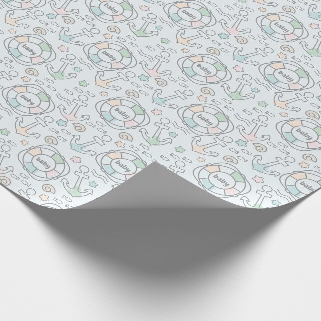 Nautical Baby Shower Wrapping Paper (Corner)