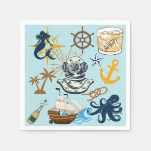   Nautical Bachelor Party Napkin