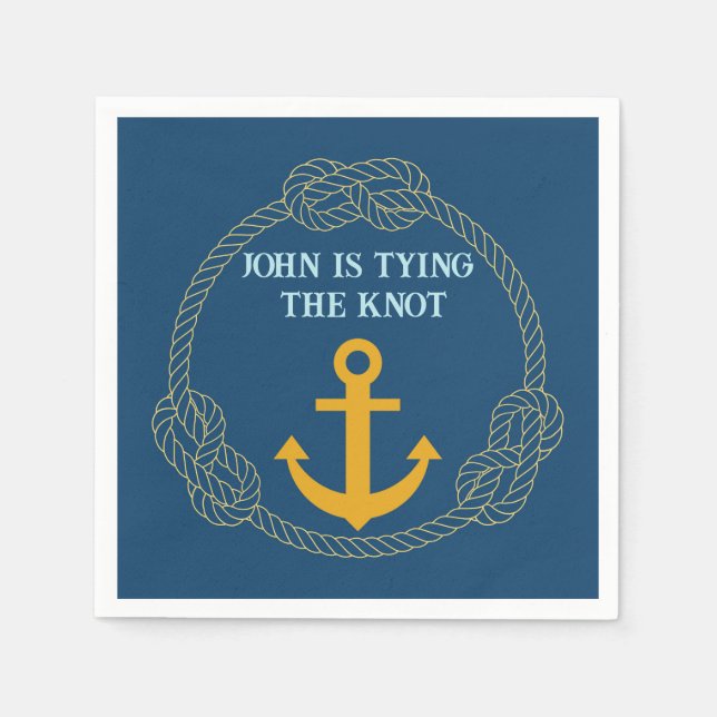  Nautical Bachelor Party Napkin (Front)