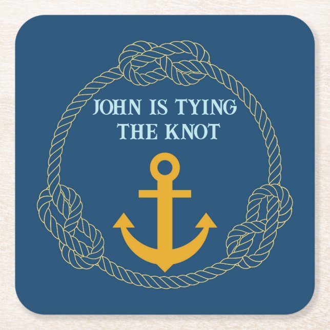  Nautical Bachelor Party Square Paper Coaster (Front)