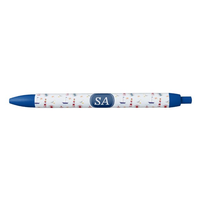 Nautical Back to School & Dorm Essentials Black Ink Pen (Front)