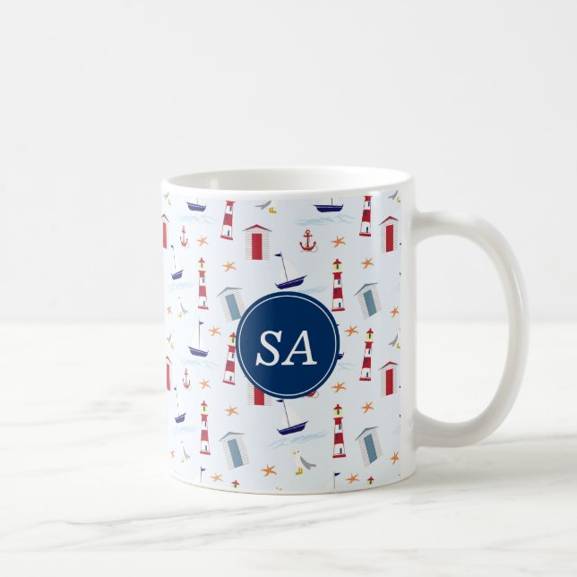 Nautical Back to School Dorm Essentials Coffee Mug (Right)