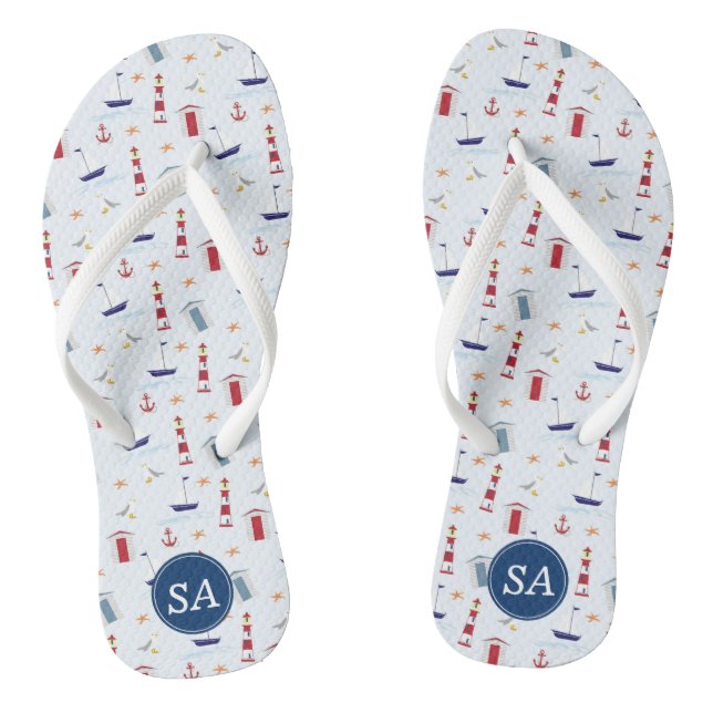 Nautical Back to School & Dorm Essentials Thongs (Footbed)