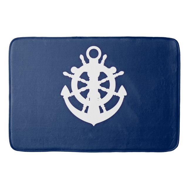 Nautical Bath Matt: Blue Bath Mat (Front)