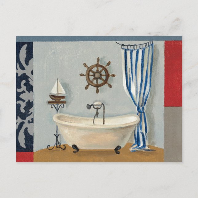 Nautical Bathroom Postcard (Front)