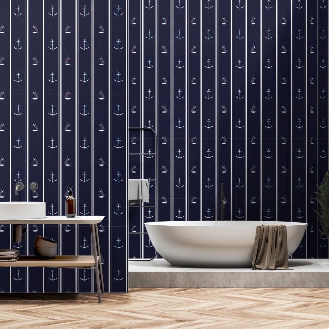 Nautical Bathroom Wallpaper (Bathroom)