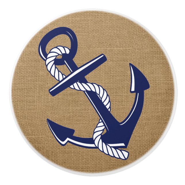 Nautical Beach Anchor Cabinet Drawer Knob (Front)