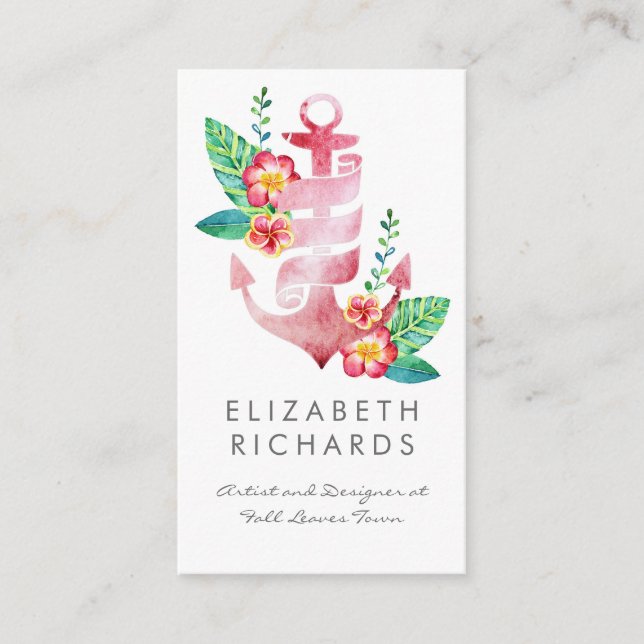 Nautical Beach Anchor Coastal Cruise Yacht Party Business Card (Front)