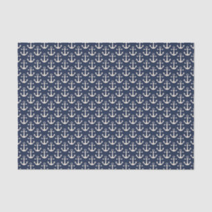 Nautical Beach Anchors Navy Blue Ivory Sailing Tissue Paper