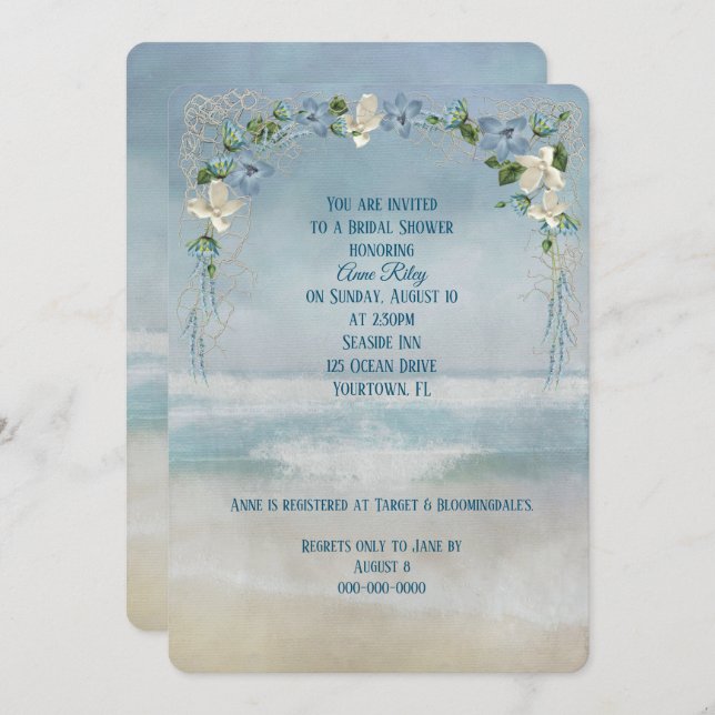 Nautical Beach Bridal Shower Invitation (Front/Back)