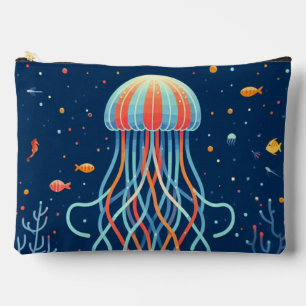 nautical/beach/coastal jellyfish accessory pouch