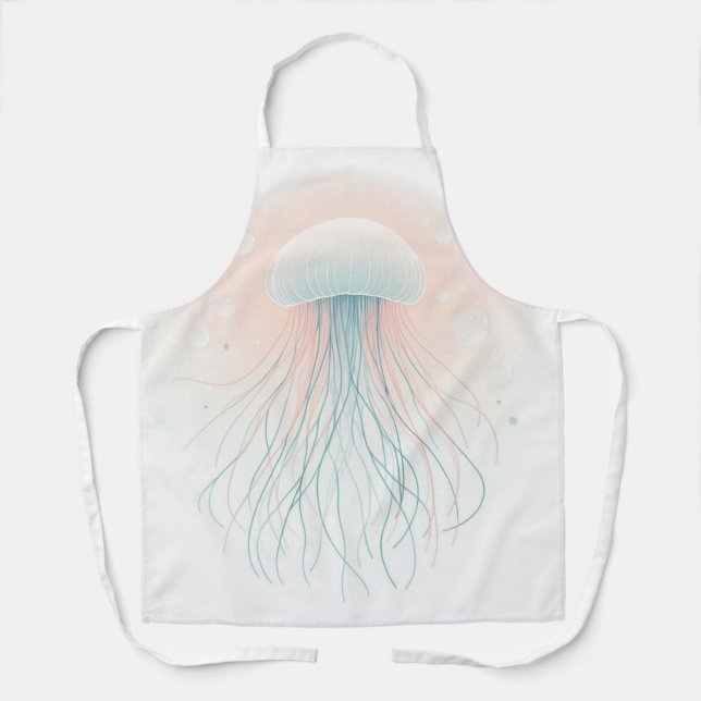 nautical/beach/coastal jellyfish  apron (Front)