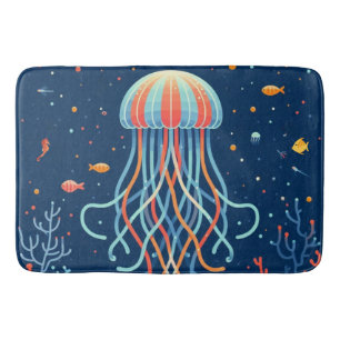 nautical/beach/coastal jellyfish bath mat