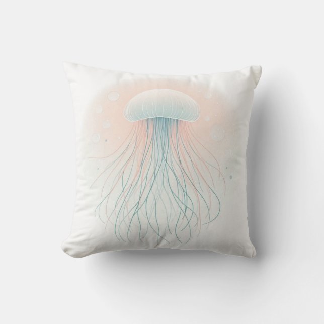 nautical/beach/coastal jellyfish  cushion (Front)