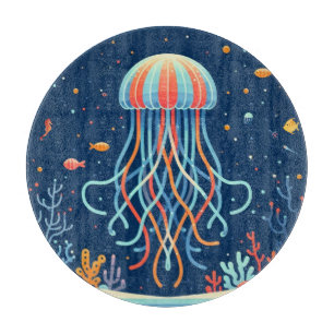nautical/beach/coastal jellyfish cutting board