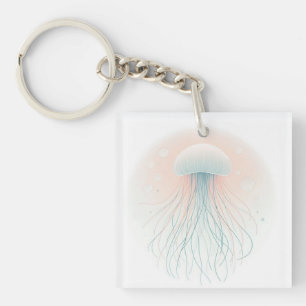 nautical/beach/coastal jellyfish key ring