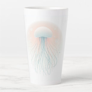 nautical/beach/coastal jellyfish latte mug