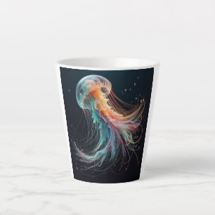 nautical/beach/coastal jellyfish latte mug