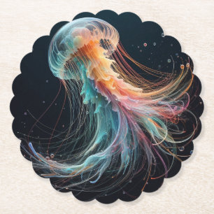 nautical/beach/coastal jellyfish paper coaster