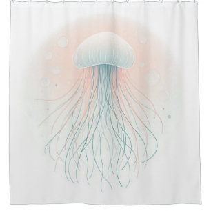 nautical/beach/coastal jellyfish  shower curtain