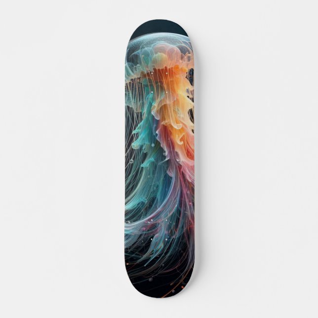 nautical/beach/coastal jellyfish  skateboard (Front)