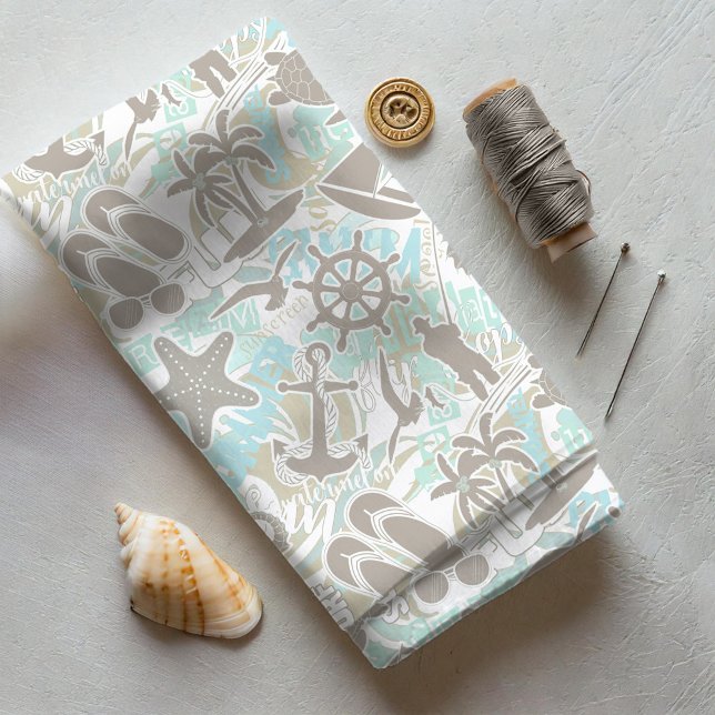 Nautical Beach Collage Sand ID840  Fabric (Creator Uploaded)