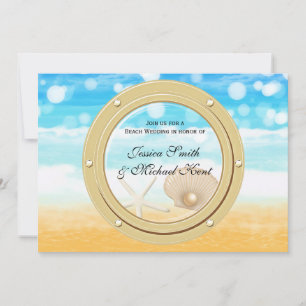 Nautical Beach Cruise Sea Ship Wedding Invitation