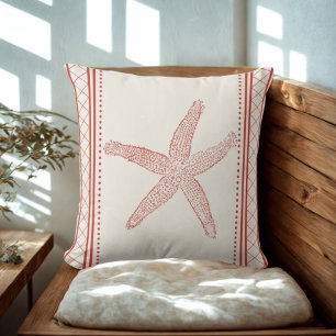 Nautical Beach House Coastal Starfish Cushion