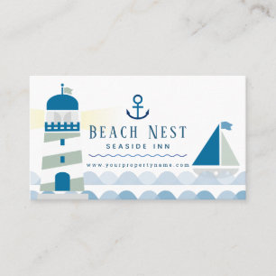 Nautical Beach House Cottage B&B Rentals Business Card