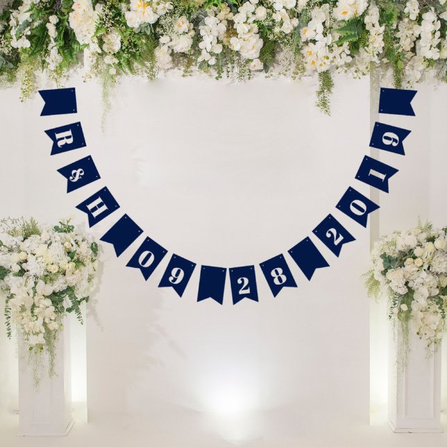 nautical beach navy blue wedding bunting  (nautical beach navy blue wedding bunting flags)