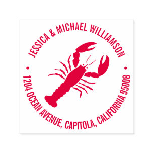 Nautical Beach Ocean Lobster Return Address Self-inking Stamp