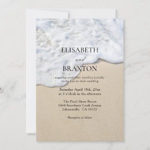 Nautical Beach Ocean Sand Wedding Invitation