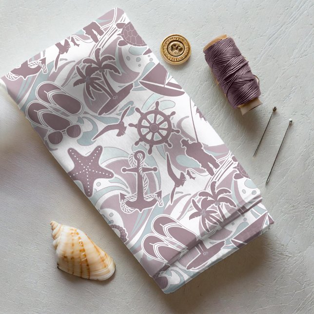 Nautical Beach Pattern Mauve ID839 Fabric (Creator Uploaded)
