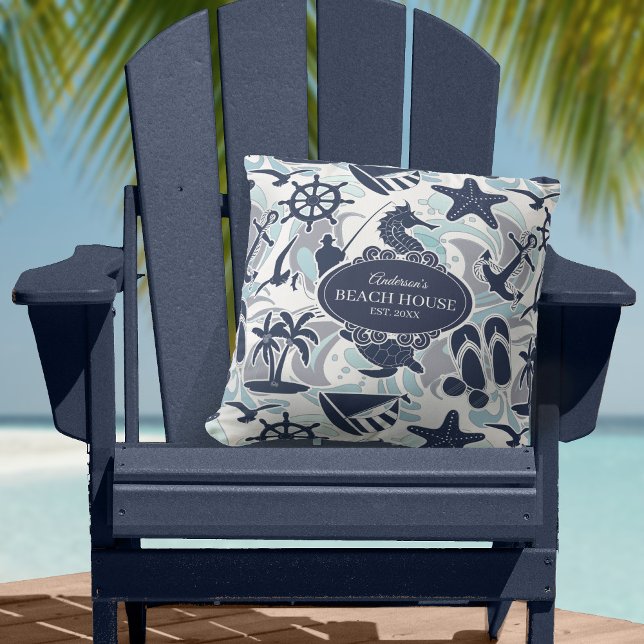 Nautical Beach Pattern Navy ID839 Cushion (Creator Uploaded)