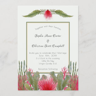 Nautical Beach Themed Wedding Invitation