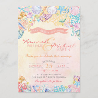 Nautical Beach Wedding Invitation