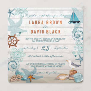 Nautical Beach   Wedding Invitation