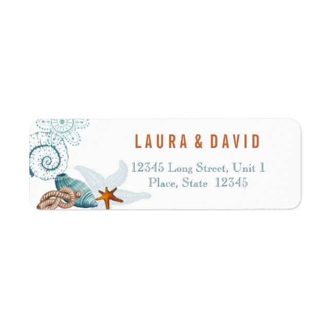 Nautical Beach Wedding | Return Address Labels (Front)