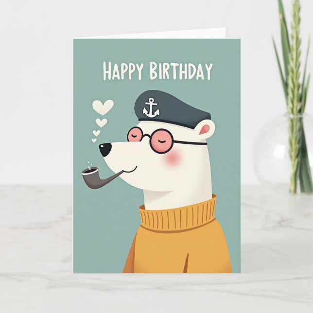 Nautical Bear Birthday Card (Front)