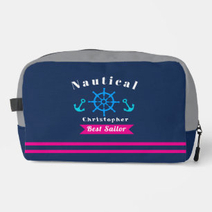Nautical Best Sailor Navy Grey  Dopp Kit