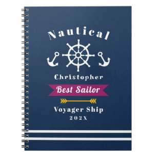 Nautical Best Sailor Navy Notebook