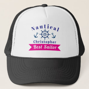 Nautical Best Sailor Navy Trucker Hat