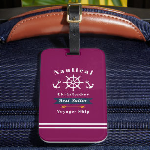 Nautical Best Sailor Red Luggage Tag