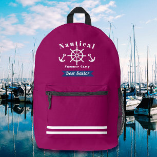 Nautical Best Sailor Red Printed Backpack