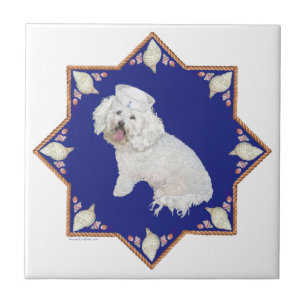 Nautical Bichon Frise Ceramic Tile