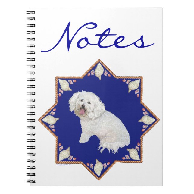Nautical Bichon Frise Notebook (Front)