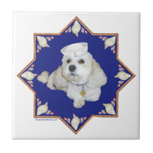 Nautical Bichon Frise Tile