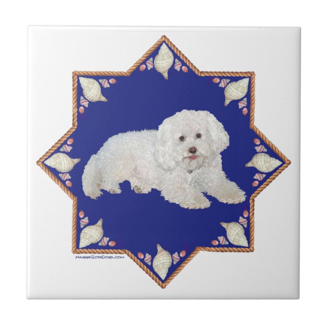 Nautical Bichon Frise Tile (Front)