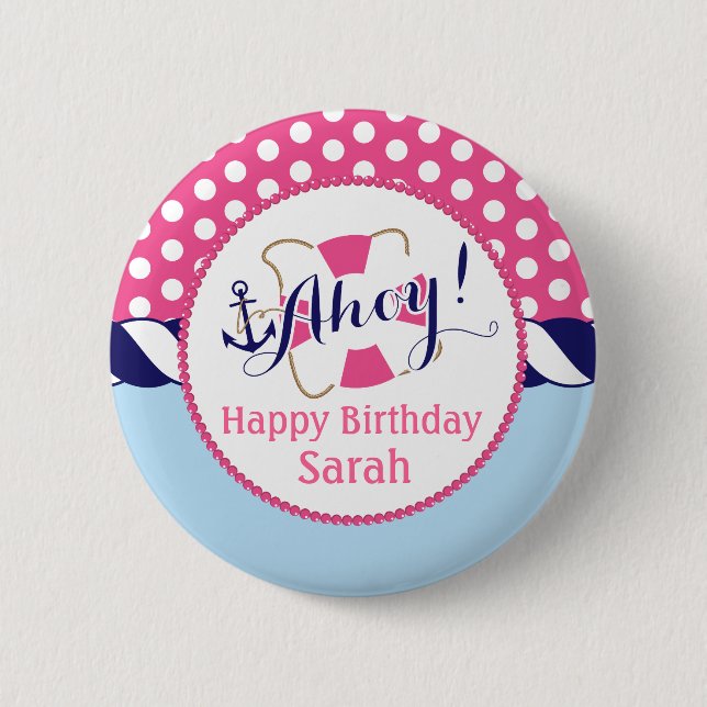 Nautical Birthday Button (Front)