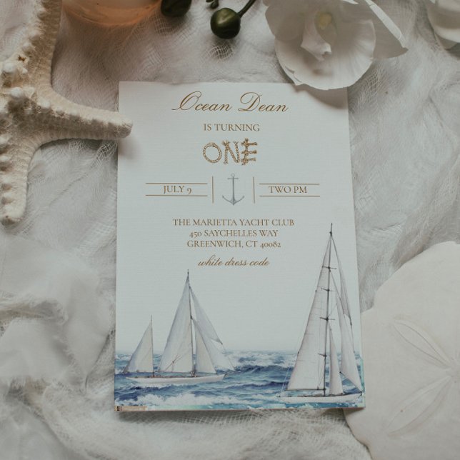Nautical Birthday Invitation Sailing Theme Invite (Creator Uploaded)